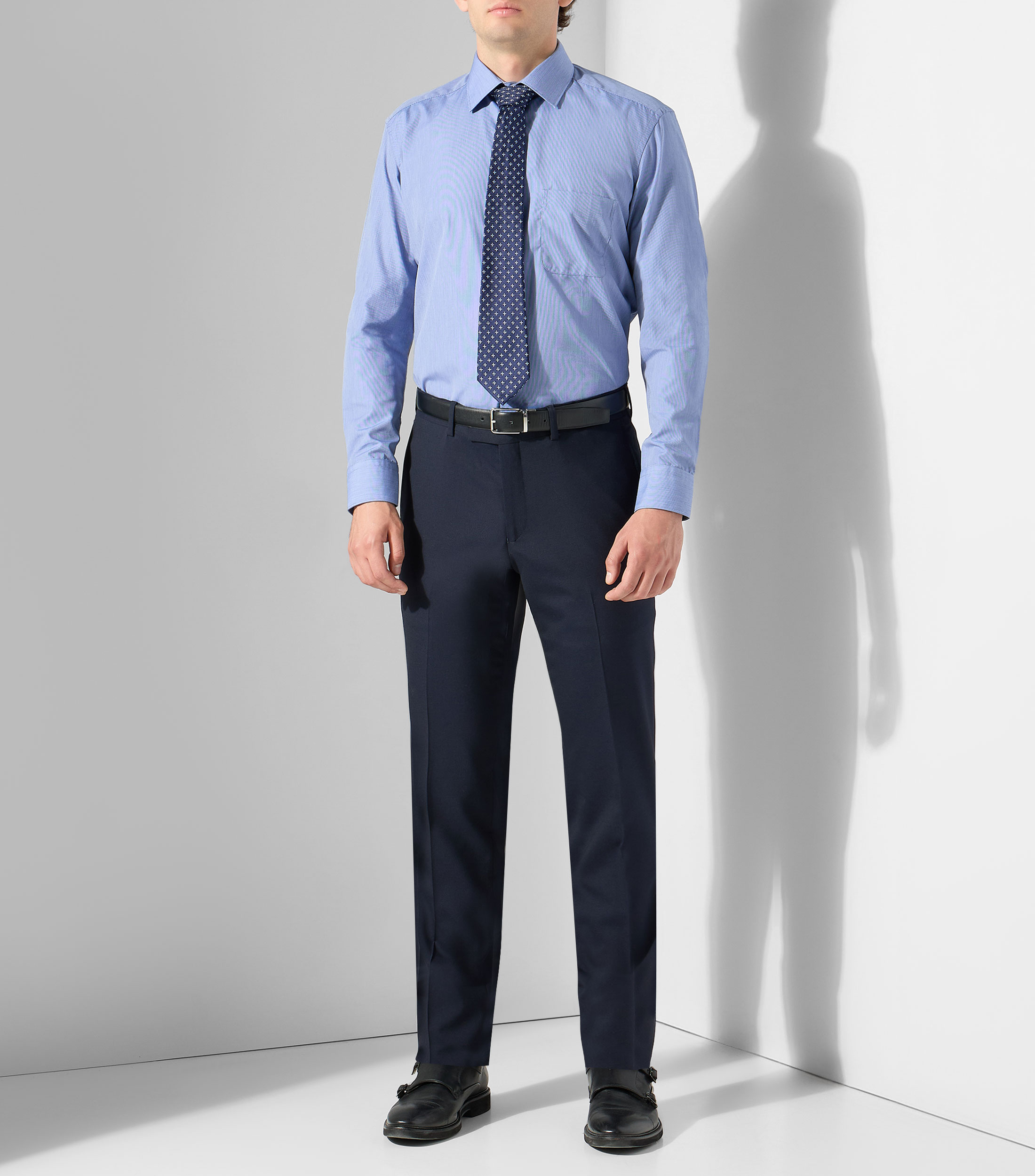 Camisa a rayas manga larga Hombre